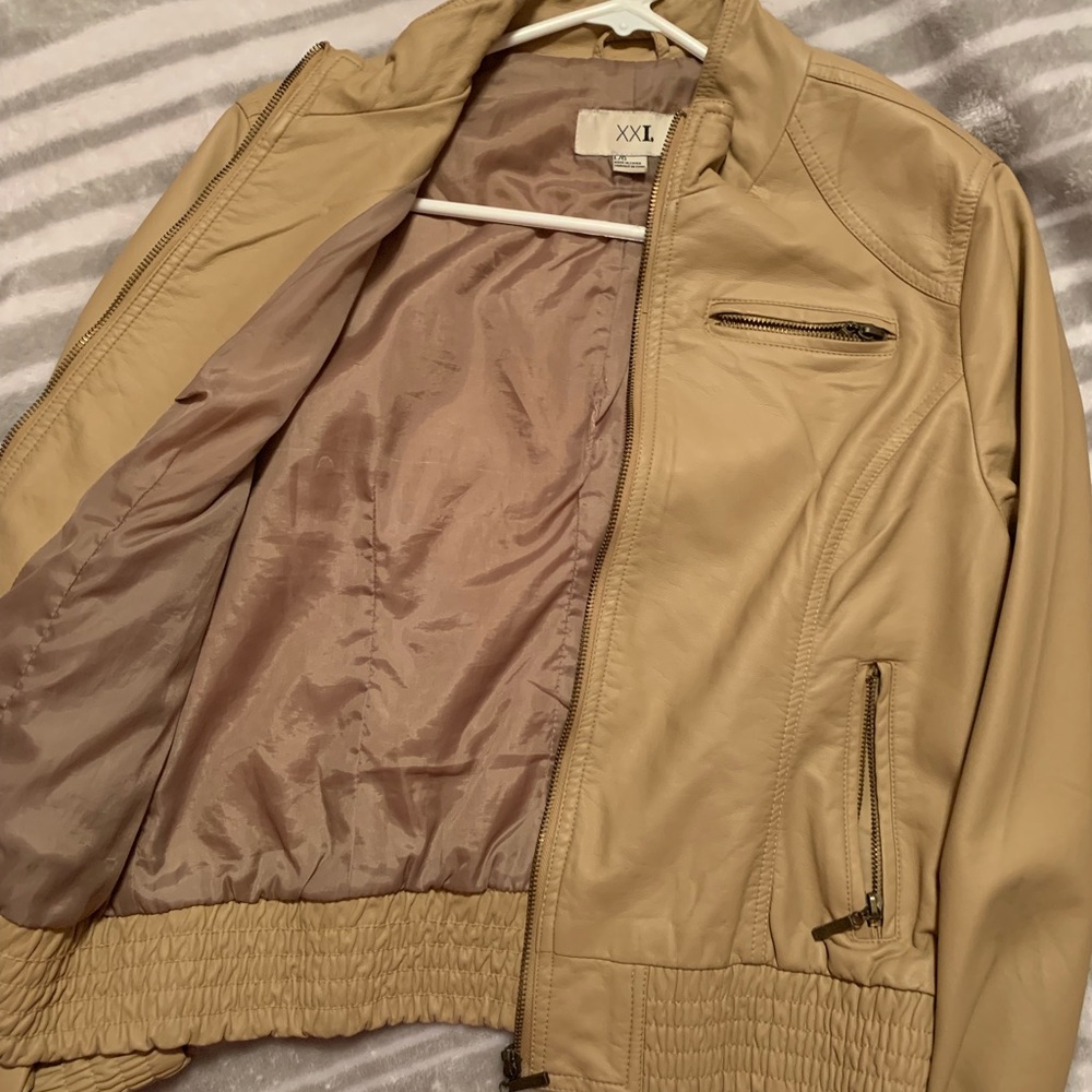 Tan leather jacket
